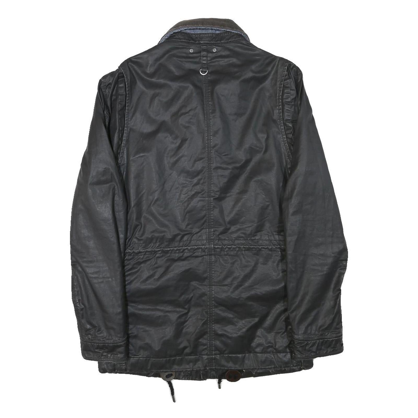 LEVI'S Mens Black Cotton Blend Casual Jacket S Classic Zip Pocketed