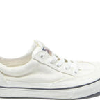 TOMMY HILFIGER Womens White Canvas Low Top Trainers UK 3.5 Casual Comfort