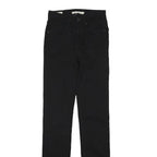 LEVI'S Womens Cotton Blend Black Regular Fit Straight Trousers W24 L30 Zip