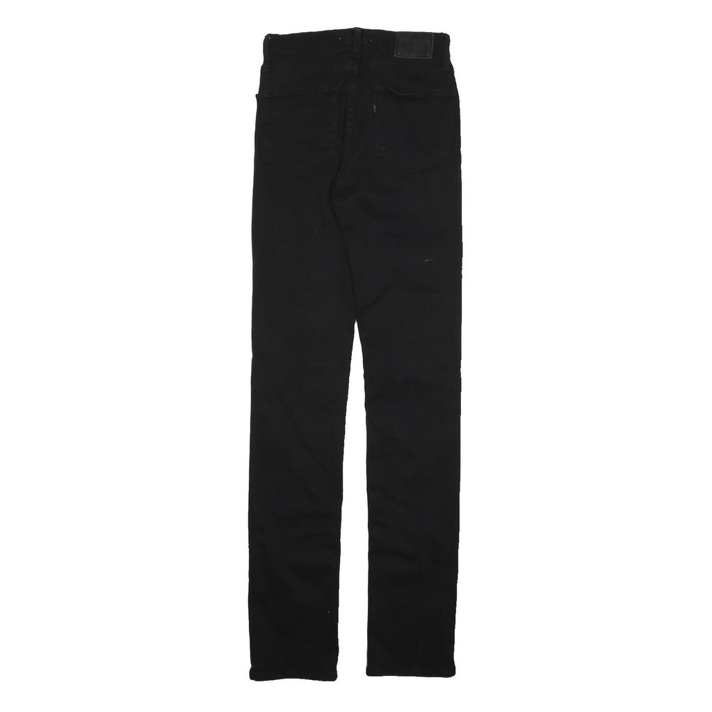 LEVI'S Womens Cotton Blend Black Regular Fit Straight Trousers W24 L30 Zip