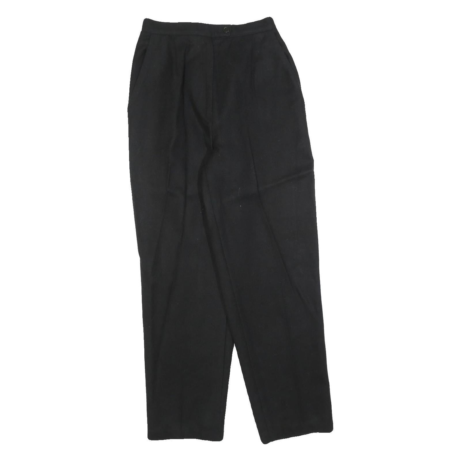 WILLOW RIDGE Womens Wool Black Regular Fit Straight Leg Trousers W25 L28