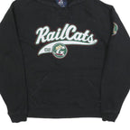 J AMERICA Mens Black RailCats Pullover Hoodie M Cotton Blend Casual Sportswear