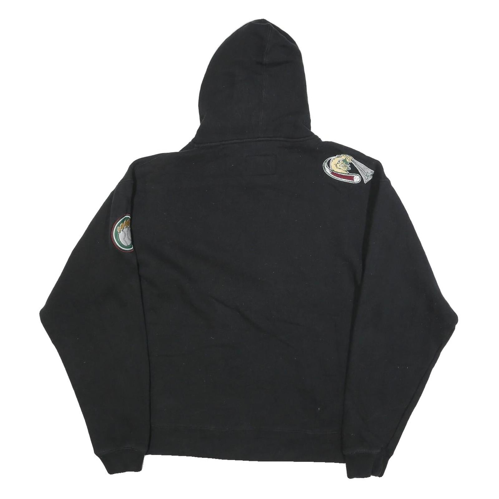 J AMERICA Mens Black RailCats Pullover Hoodie M Cotton Blend Casual Sportswear