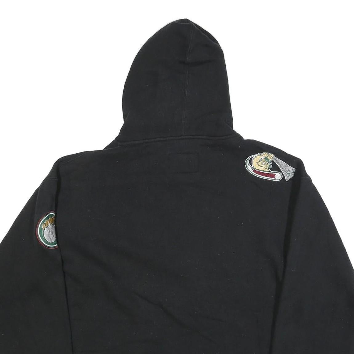 J AMERICA Mens Black RailCats Pullover Hoodie M Cotton Blend Casual Sportswear