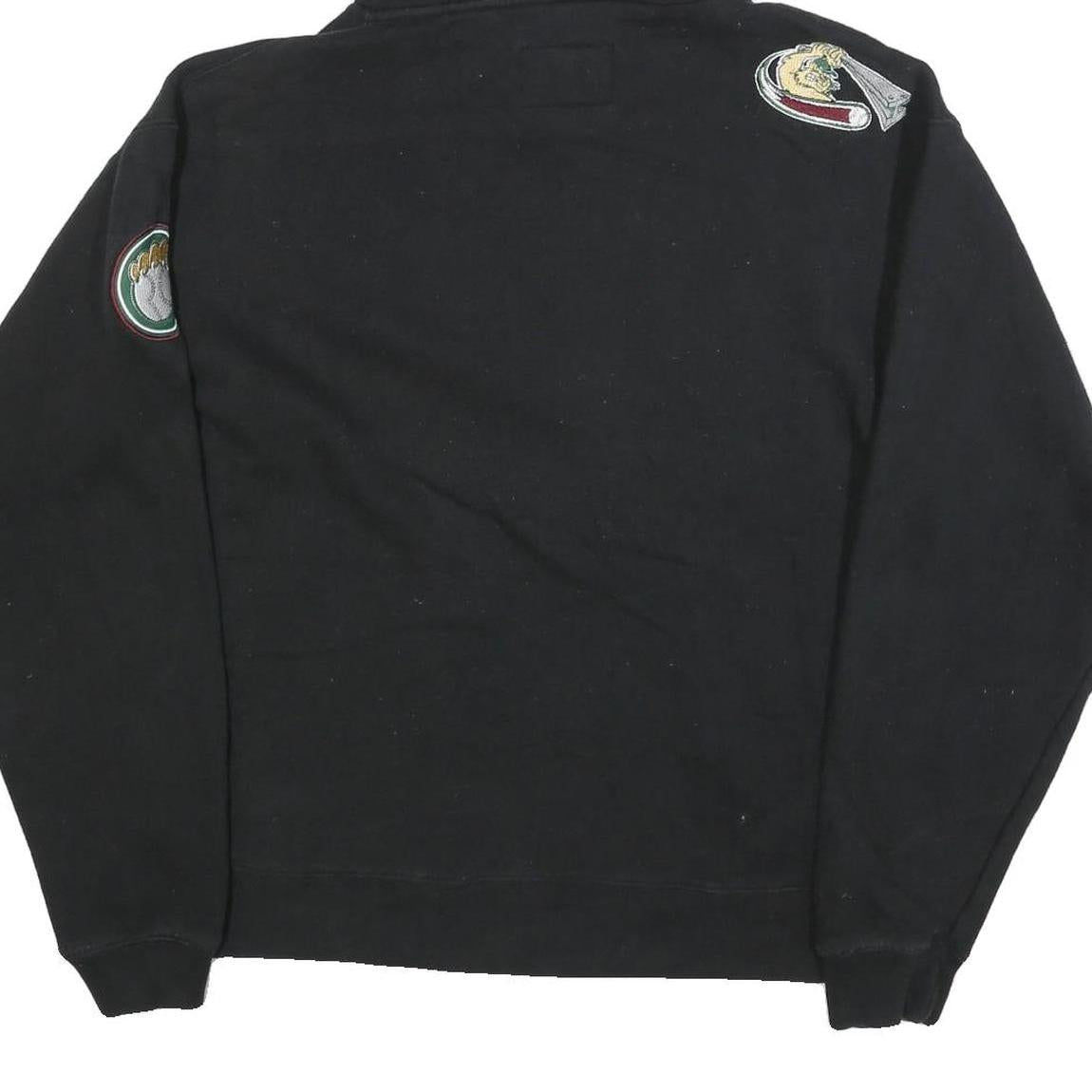 J AMERICA Mens Black RailCats Pullover Hoodie M Cotton Blend Casual Sportswear