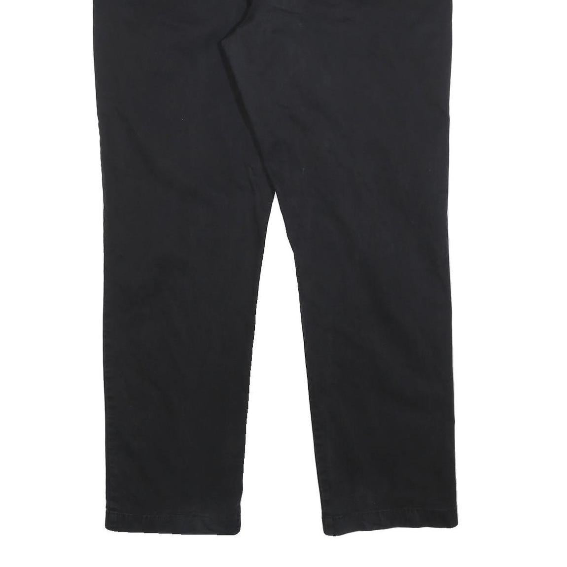 TOMMY HILFIGER Mens Cotton Blend Black Regular Straight Trousers W36 L32 Classic