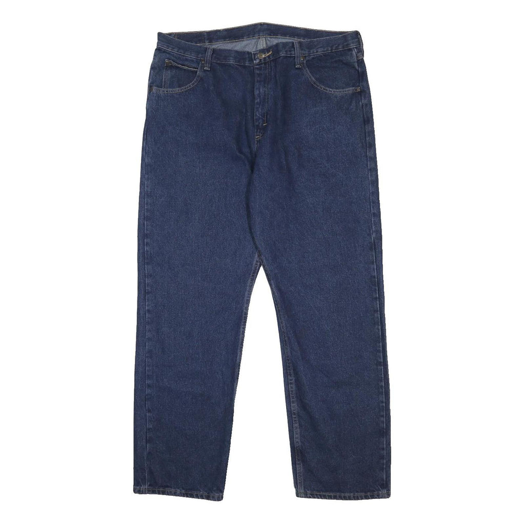 WRANGLER Mens Regular Fit Blue Denim Jeans W38 L32 Classic Cotton Zip