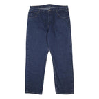 WRANGLER Mens Regular Fit Blue Denim Jeans W38 L32 Classic Cotton Zip