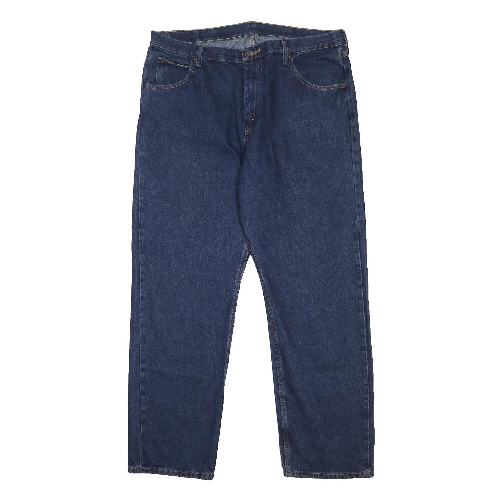 WRANGLER Mens Regular Fit Blue Denim Jeans W38 L32 Classic Cotton Zip