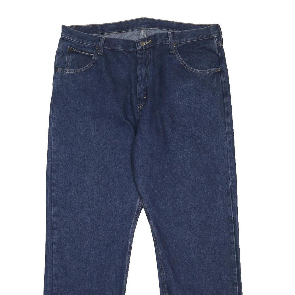 WRANGLER Mens Regular Fit Blue Denim Jeans W38 L32 Classic Cotton Zip