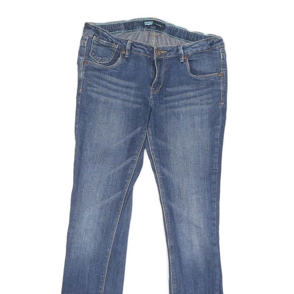 LEVI'S Womens Regular Blue Denim Straight Jeans W30 L29 Zip Cotton Blend