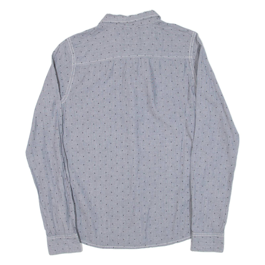 LEE Mens Shirt Grey Striped Long Sleeve S