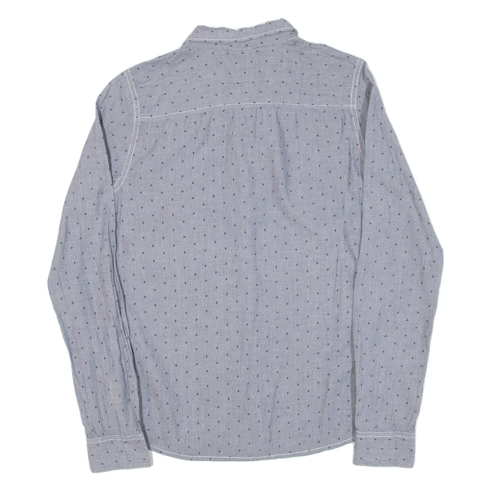 LEE Mens Shirt Grey Striped Long Sleeve S