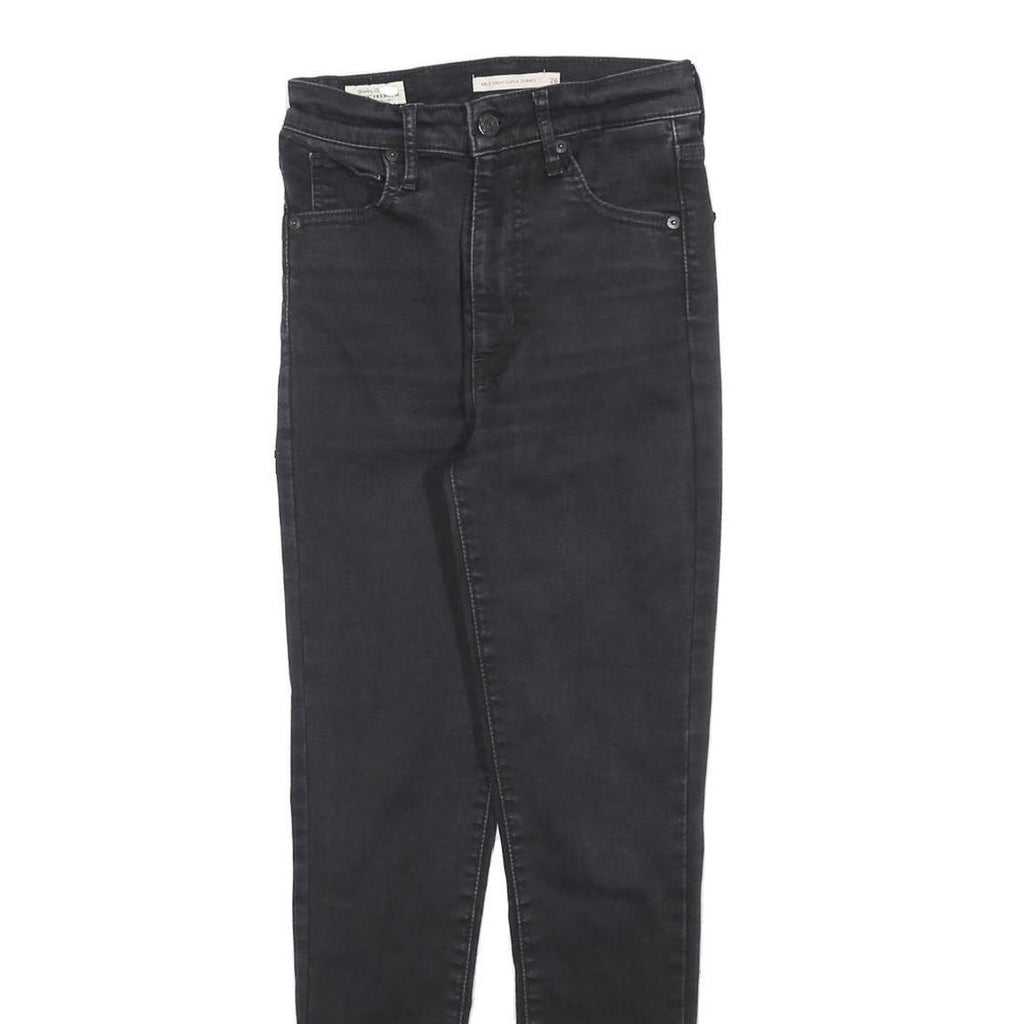 LEVI'S Womens Slim Black Jeans Cotton Blend W26 L28 Stretch Skinny Zip