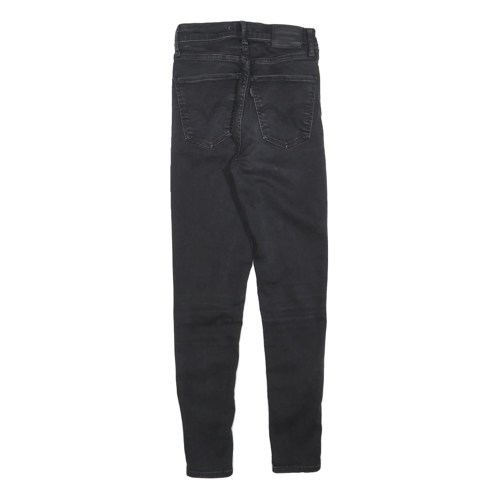 LEVI'S Womens Slim Black Jeans Cotton Blend W26 L28 Stretch Skinny Zip