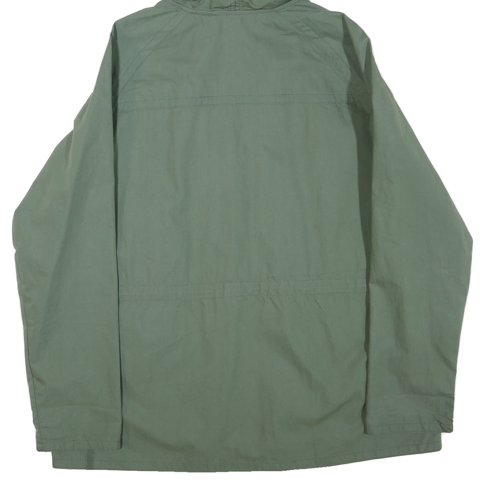 WOOLRICH Womens Green Cotton Blend Hooded Jacket XL Plain Zip Casual Outerwear