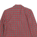 LESLIE FAY Womens Red Grey Check Wool Blend Button Jacket UK 18 Classic Fit