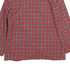 LESLIE FAY Womens Red Grey Check Wool Blend Button Jacket UK 18 Classic Fit