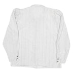 C&A Womens White Basic Long Sleeve Collared Blouse L Lightweight Polyester