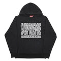 SUPREME Mens Black Hoodie M Cotton Blend Graphic Print Pullover
