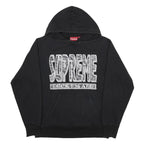 SUPREME Mens Black Hoodie M Cotton Blend Graphic Print Pullover