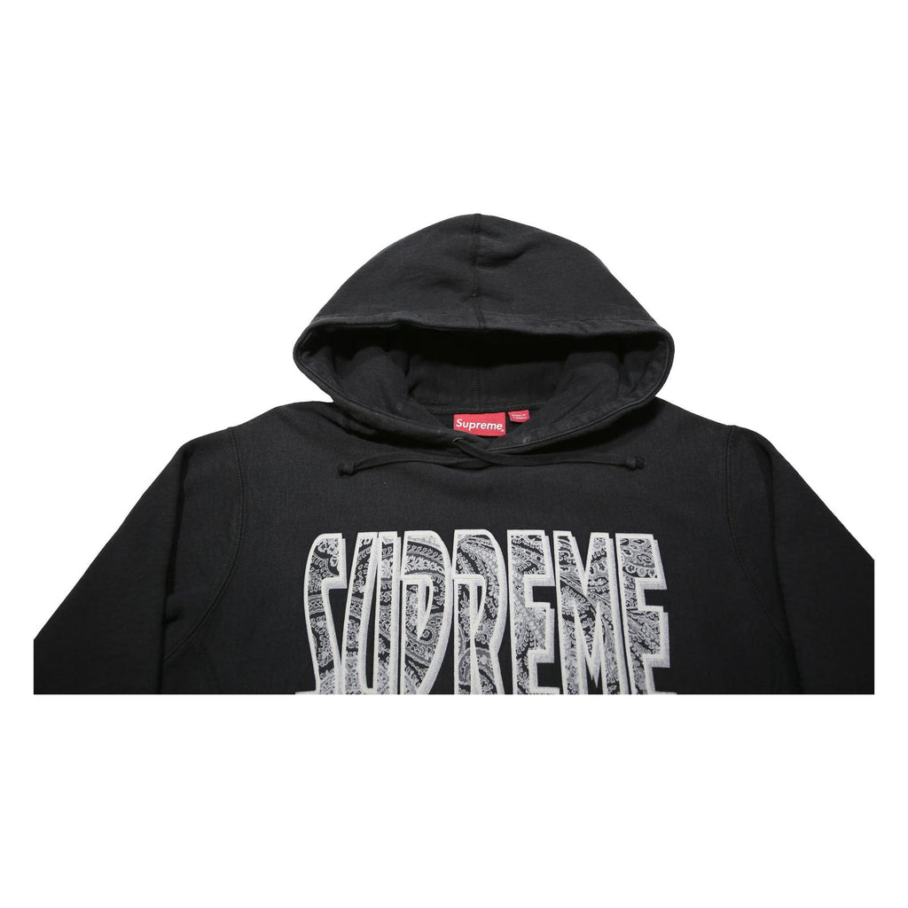 SUPREME Mens Black Hoodie M Cotton Blend Graphic Print Pullover