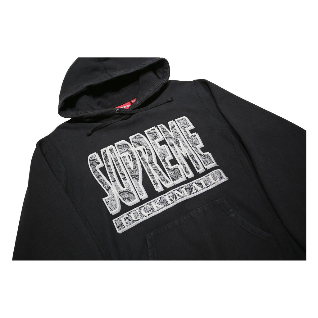 SUPREME Mens Black Hoodie M Cotton Blend Graphic Print Pullover