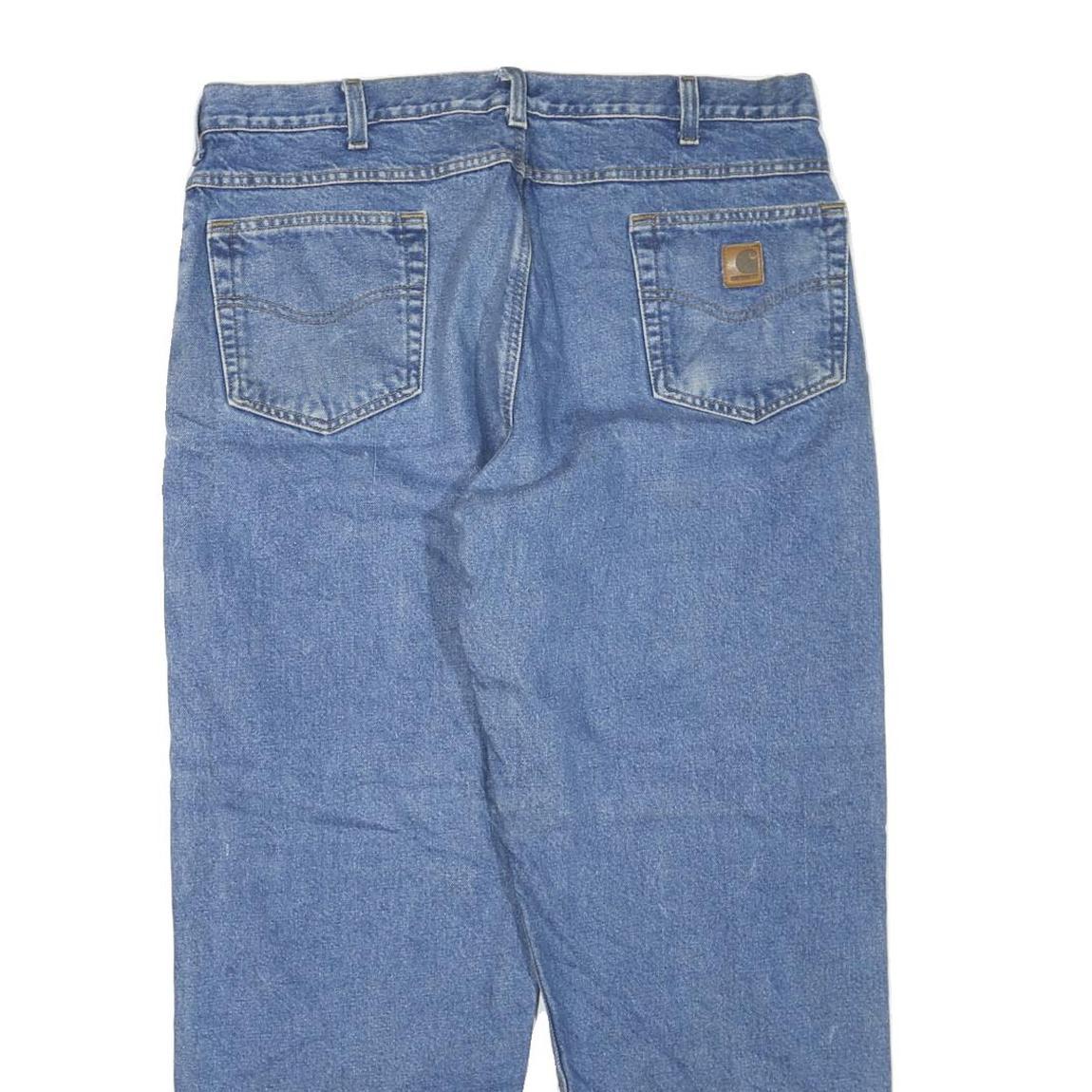 CARHARTT Mens Regular Fit Blue Denim Jeans W38 L30 Classic Zip Cotton Blend