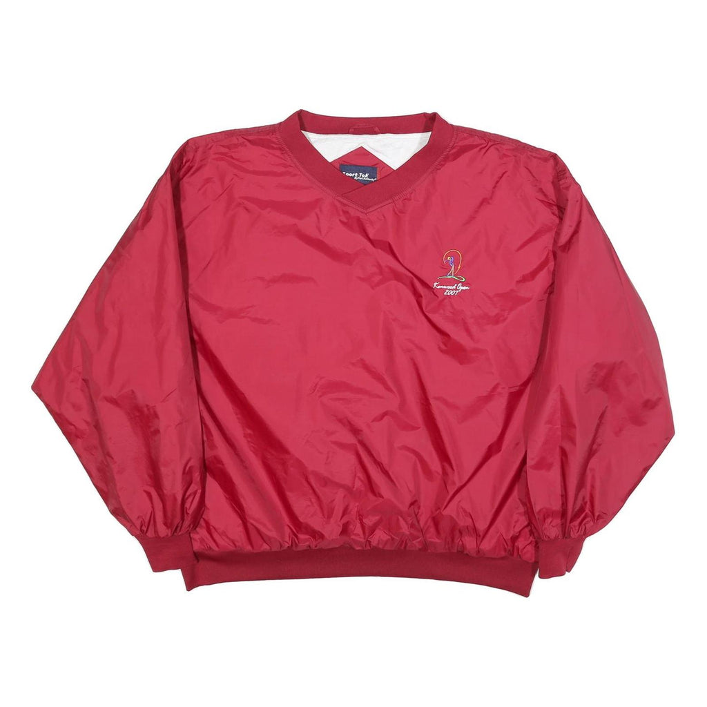 SPORT TEK Mens Red V-Neck 2XL Vintage 2007 Kennwell Open Sweatshirt Pullover