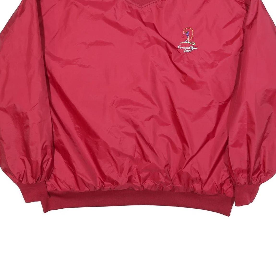 SPORT TEK Mens Red V-Neck 2XL Vintage 2007 Kennwell Open Sweatshirt Pullover