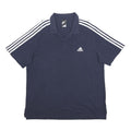 ADIDAS Mens Navy Blue Cotton Polo Shirt XL Short Sleeve Three Stripes Logo