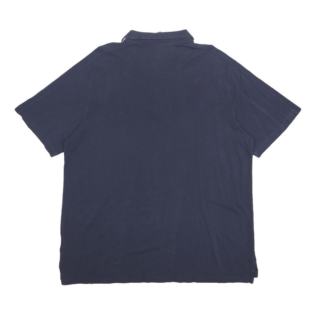 ADIDAS Mens Navy Blue Cotton Polo Shirt XL Short Sleeve Three Stripes Logo