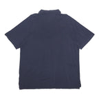 ADIDAS Mens Navy Blue Cotton Polo Shirt XL Short Sleeve Three Stripes Logo