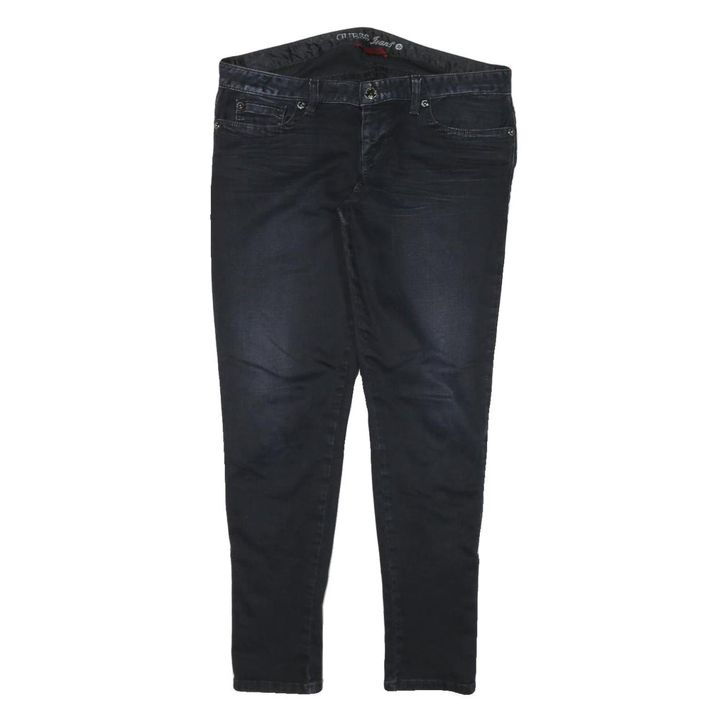 DIESEL Womens Slim Black Denim Cotton Blend Jeans W34 L27 Stud Detail Zip