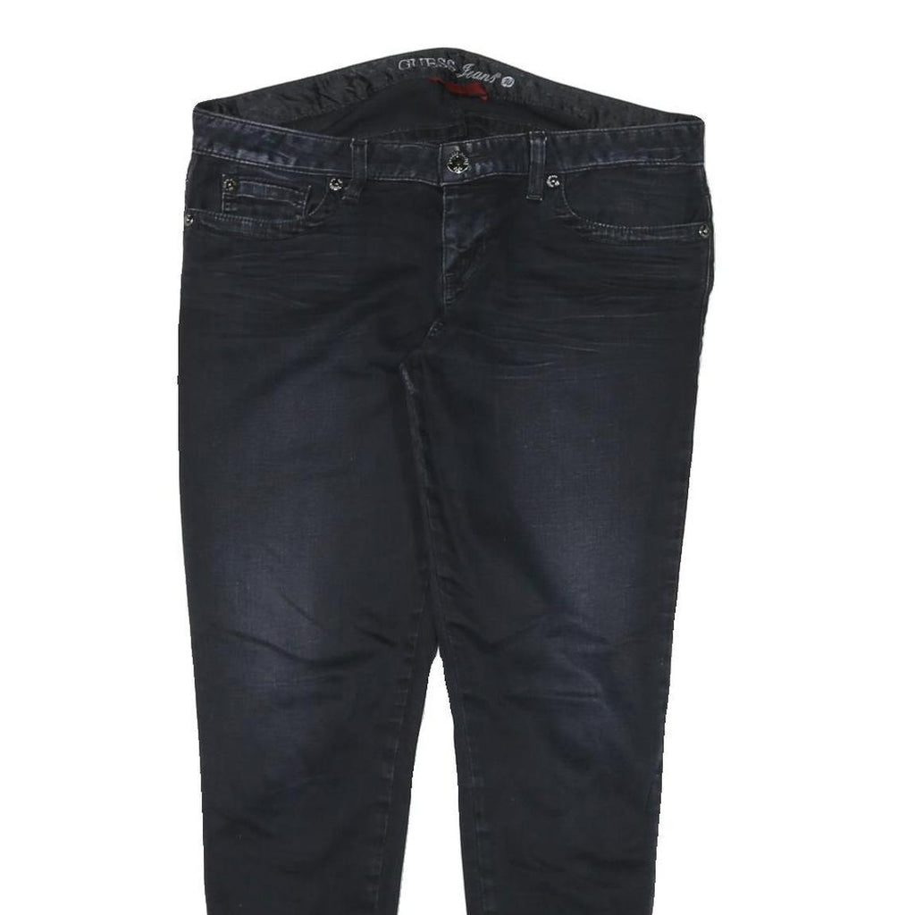 DIESEL Womens Slim Black Denim Cotton Blend Jeans W34 L27 Stud Detail Zip