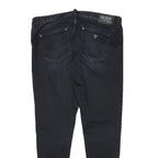 DIESEL Womens Slim Black Denim Cotton Blend Jeans W34 L27 Stud Detail Zip