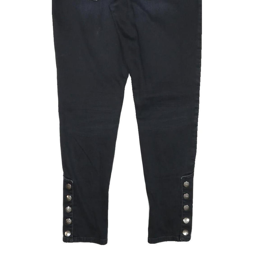 DIESEL Womens Slim Black Denim Cotton Blend Jeans W34 L27 Stud Detail Zip