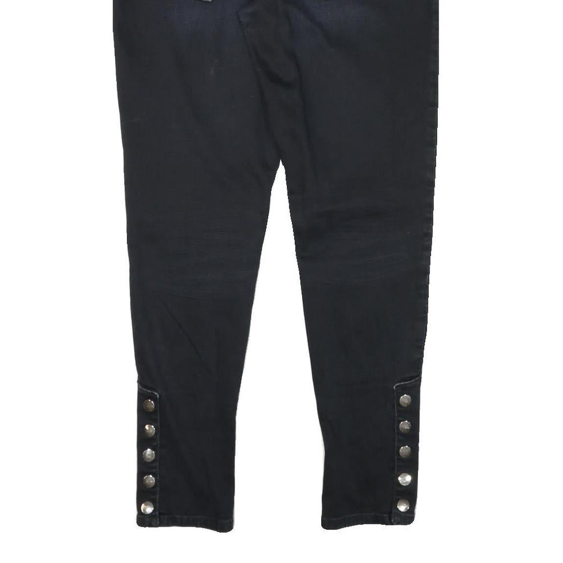 DIESEL Womens Slim Black Denim Cotton Blend Jeans W34 L27 Stud Detail Zip