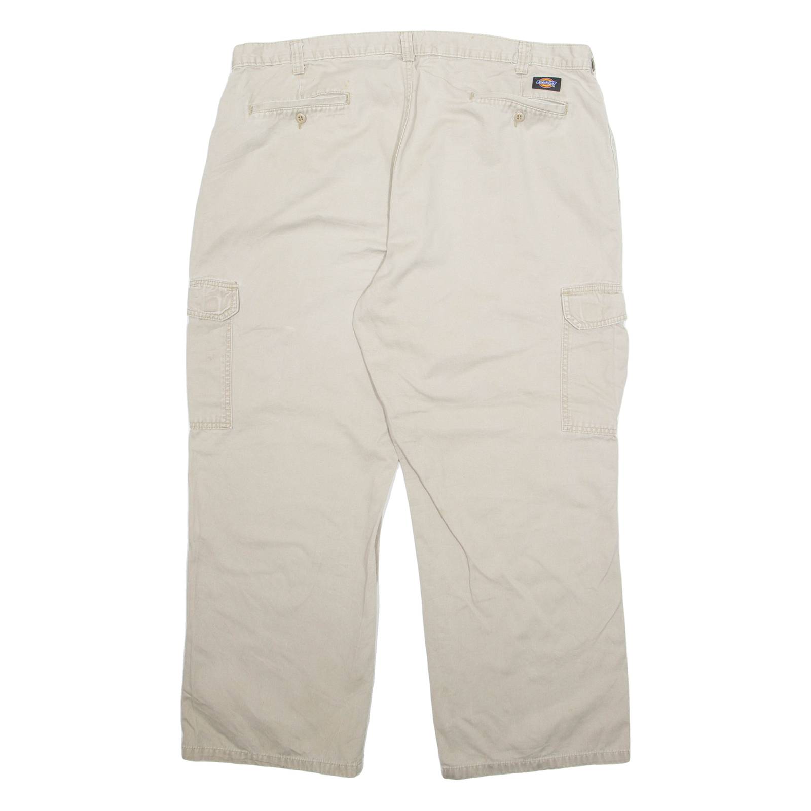 DICKIES Chino Cargo Mens Trousers Cream Regular Straight W40 L30