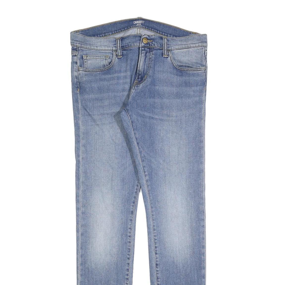 CARHARTT Mens Slim Light Blue Denim Slim Jeans W34 L34 Zip Casual Wear