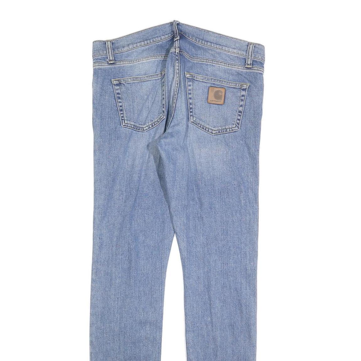 CARHARTT Mens Slim Light Blue Denim Slim Jeans W34 L34 Zip Casual Wear