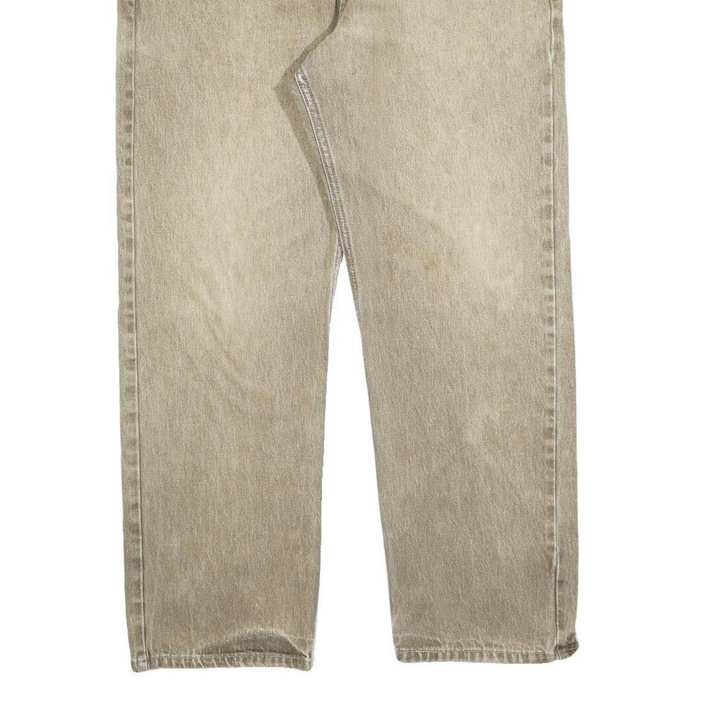 LEVI'S 505 Mens Jeans Beige Regular Straight Denim Light W38 L30 Classic Zip