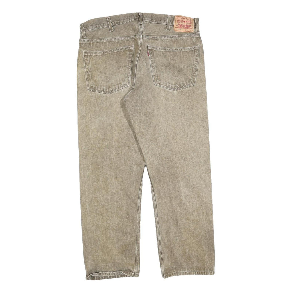 LEVI'S 505 Mens Jeans Beige Regular Straight Denim Light W38 L30 Classic Zip