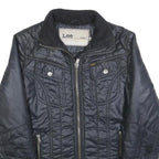 LEE Womens Black Jacket XS Polyester Blend Quilted Zip Pockets Casual Wear