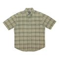 WOOLRICH Mens Green & Beige Cotton Blend Short Sleeve Shirt M Checked Casual