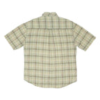 WOOLRICH Mens Green & Beige Cotton Blend Short Sleeve Shirt M Checked Casual