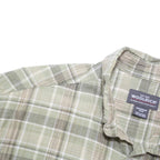 WOOLRICH Mens Green & Beige Cotton Blend Short Sleeve Shirt M Checked Casual