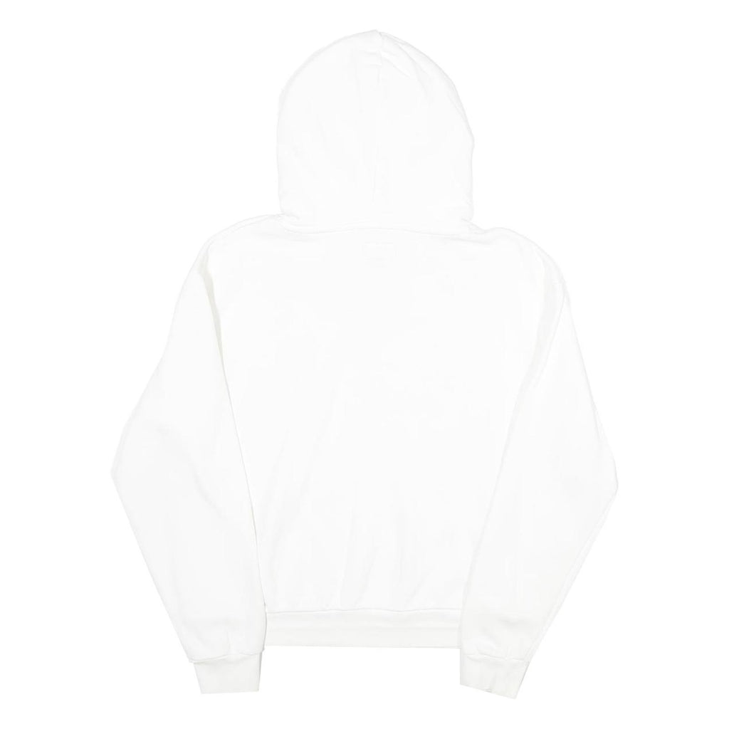 CONVERSE Womens White Hoodie M Cotton Blend Casual Pullover Hooded Sweatshirt