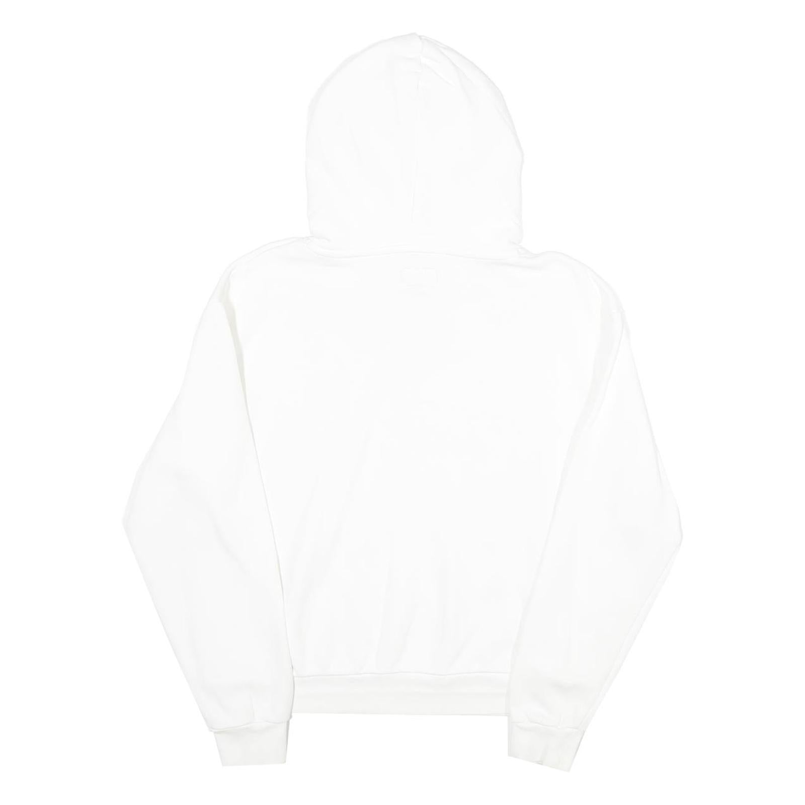 CONVERSE Womens White Hoodie M Cotton Blend Casual Pullover Hooded Sweatshirt