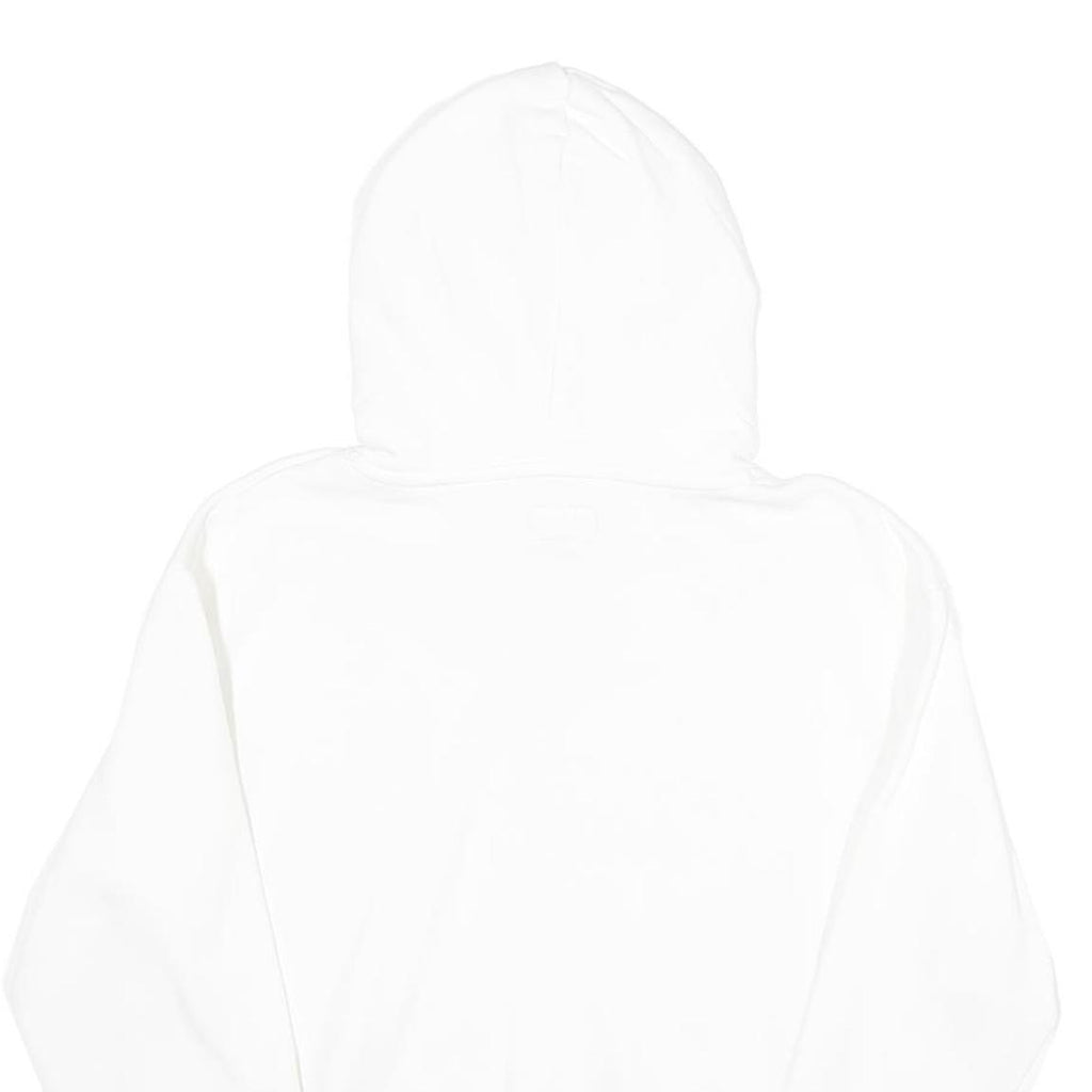 CONVERSE Womens White Hoodie M Cotton Blend Casual Pullover Hooded Sweatshirt